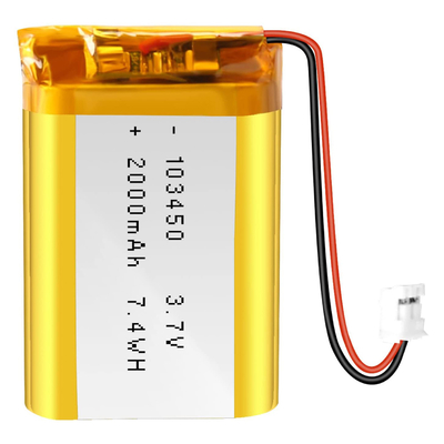 แบตเตอรี่ลิเธียมไอออนแบบรีชาร์จ NCM 3.7v 2000mah / ขั้วต่อแบตเตอรี่ลิเธียมไอออน JST