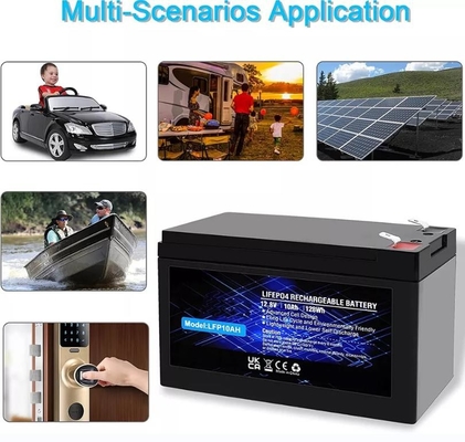 แบตเตอรี่ลิเธียมฟอสเฟต 12.8V 10Ah ในตัวแบตเตอรี่แบบชาร์จใหม่ได้ LiFePO4
