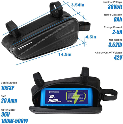 แบตเตอรี่ลิเธียมสกูตเตอร์กันน้ำ 36V 12Ah / 8AH 48V 10ah แบตเตอรี่ลิเธียมไอออน