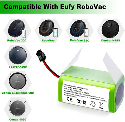 เครื่องดูดฝุ่น RoboVac แบตเตอรี่ลิเธียม 11S 15C 15T 14.4V 2800mAh แบตเตอรี่ลิเธียมไอออน