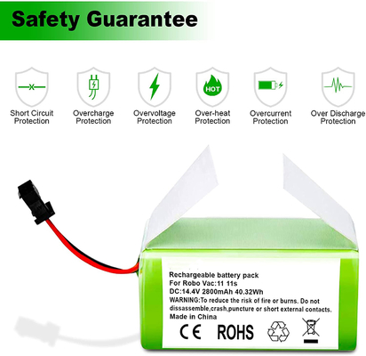 เครื่องดูดฝุ่น RoboVac แบตเตอรี่ลิเธียม 11S 15C 15T 14.4V 2800mAh แบตเตอรี่ลิเธียมไอออน