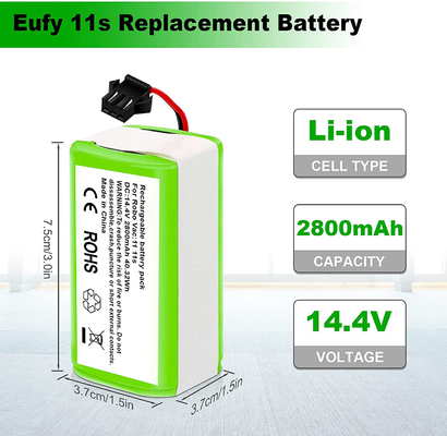 เครื่องดูดฝุ่น RoboVac แบตเตอรี่ลิเธียม 11S 15C 15T 14.4V 2800mAh แบตเตอรี่ลิเธียมไอออน