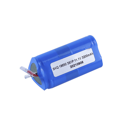 แบตเตอรี่ลิเธียม 1.6A 3C 3200mAH 11.1V แบบชาร์จใหม่ได้ 18650 ชุดแบตเตอรี่ MSDS