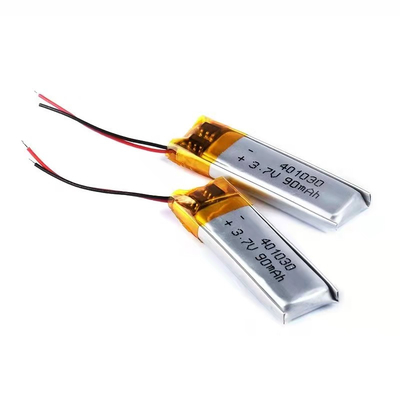 แบตเตอรี่ลิเธียมโพลิเมอร์ 1S1P 90mAh 3.7v แบตเตอรี่ลิเธียมไอออนสี่เหลี่ยม
