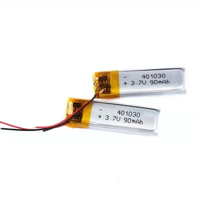 แบตเตอรี่ลิเธียมโพลิเมอร์ 1S1P 90mAh 3.7v แบตเตอรี่ลิเธียมไอออนสี่เหลี่ยม