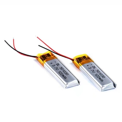 แบตเตอรี่ลิเธียมโพลิเมอร์ 120mAh 0.12A ชุดหูฟังบลูทูธแบบชาร์จแบตเตอรี่ 1S1P