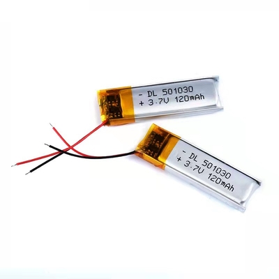 แบตเตอรี่ลิเธียมโพลิเมอร์ 120mAh 0.12A ชุดหูฟังบลูทูธแบบชาร์จแบตเตอรี่ 1S1P