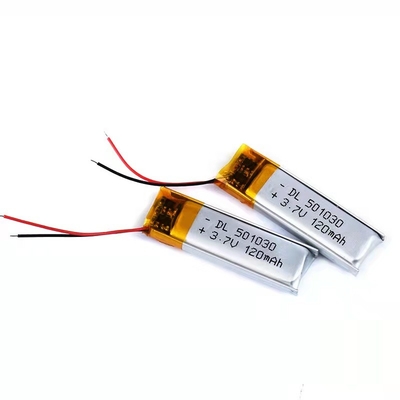 แบตเตอรี่ลิเธียมโพลิเมอร์ 120mAh 0.12A ชุดหูฟังบลูทูธแบบชาร์จแบตเตอรี่ 1S1P