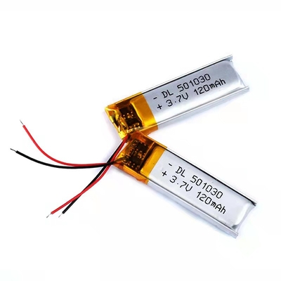 แบตเตอรี่ลิเธียมโพลิเมอร์ 120mAh 0.12A ชุดหูฟังบลูทูธแบบชาร์จแบตเตอรี่ 1S1P