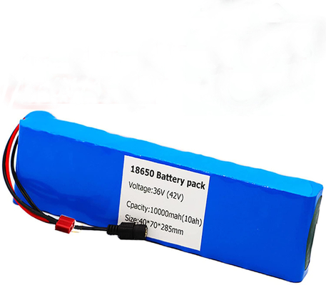 ชุดแบตเตอรี่ลิเธียม 36V 18650 BMS 10AH แบตเตอรี่ลิเธียมไอออนสำหรับรถยนต์ไฟฟ้า