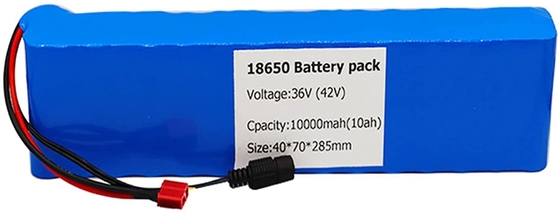 ชุดแบตเตอรี่ลิเธียม 36V 18650 BMS 10AH แบตเตอรี่ลิเธียมไอออนสำหรับรถยนต์ไฟฟ้า