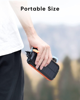 เครื่องชาร์จพลังงานแสงอาทิตย์แบบพกพา Dynamo กันน้ำ / Power Bank 26800mAh UN38.3