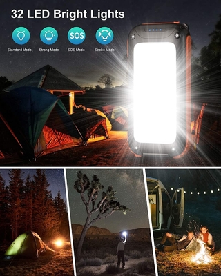 เครื่องชาร์จพลังงานแสงอาทิตย์แบบพกพา Dynamo กันน้ำ / Power Bank 26800mAh UN38.3