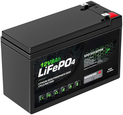8Ah 12v แบตเตอรี่ลิเธียมฟอสเฟตคาราวาน Lifepo4 แบตเตอรี่ลิเธียมไอออน