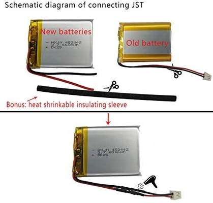 HS70 Li Polymer ชุดแบตเตอรี่ 3.7v 2600mAH Lipo Rechargeable Battery 3.7v