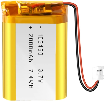 แบตเตอรี่ลิเธียมไอออนแบบรีชาร์จ NCM 3.7v 2000mah / ขั้วต่อแบตเตอรี่ลิเธียมไอออน JST